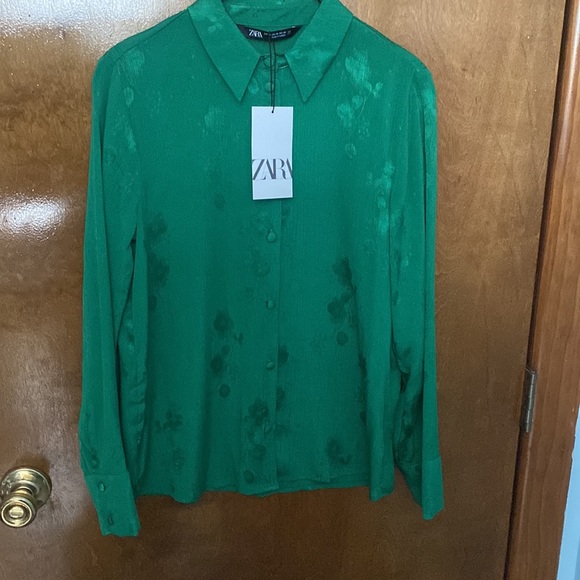 Zara Floral Jacquard top - Picture 1 of 8